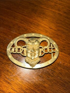 Gold Horned Satyr Men's Belt Buckle